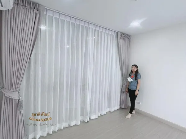 ผลงานการติดตั้งผ้าม่าน ฉากกั้นแอร์ ร้านผ้าม่านสุมาลีดีไซน์ - 36